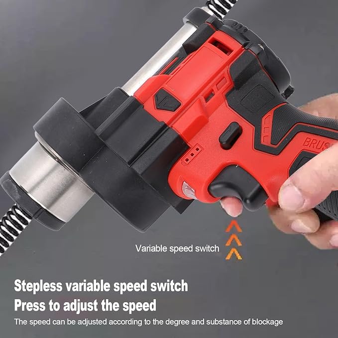 Luqeeg Electric Drain Snake, Handheld Brushless Drain Auger Electric Pipe Clog Remover with 4.5m Steel Cable Portable Drain Cleaning Machine for Bathroom Drain, Kitchen Sink, Sewer Pipe