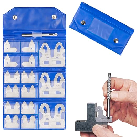 26-Piece Radius Gauge Set 0.010'' to 0.500'' | 3602-5025, Gauges with Holder, Radius Measuring Tool