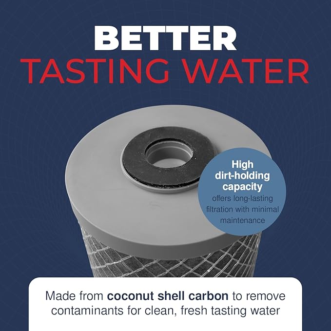 American Made, 5 Micron Dual Purpose Sediment and Carbon Water Filter Cartridge Compatible with NCP-20BB 155382-43, Made in USA, 2-Pack
