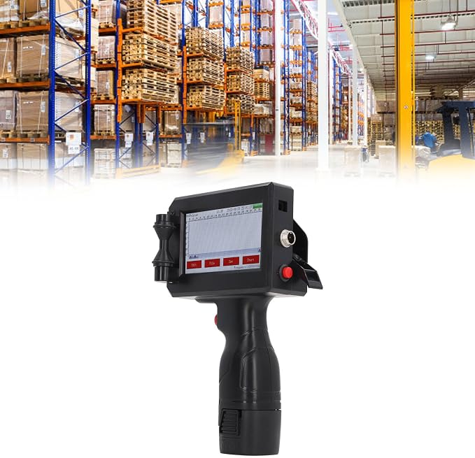 banapoy Handheld Inkjet Printer Gun, 4.3" Portable Inkjet Coder Printer Inkjet Label Printer, Printing Height 0.08 to 0.5in, for QRCode Barcode Batch Number (Ink NOT Include)