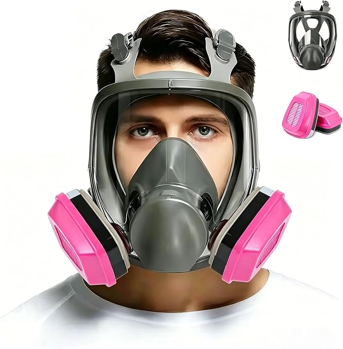 Full Facepiece with Filters, for Painting, Car Spraying, Chemicals, Dust, Gas, Welding, Woodworking, Sanding