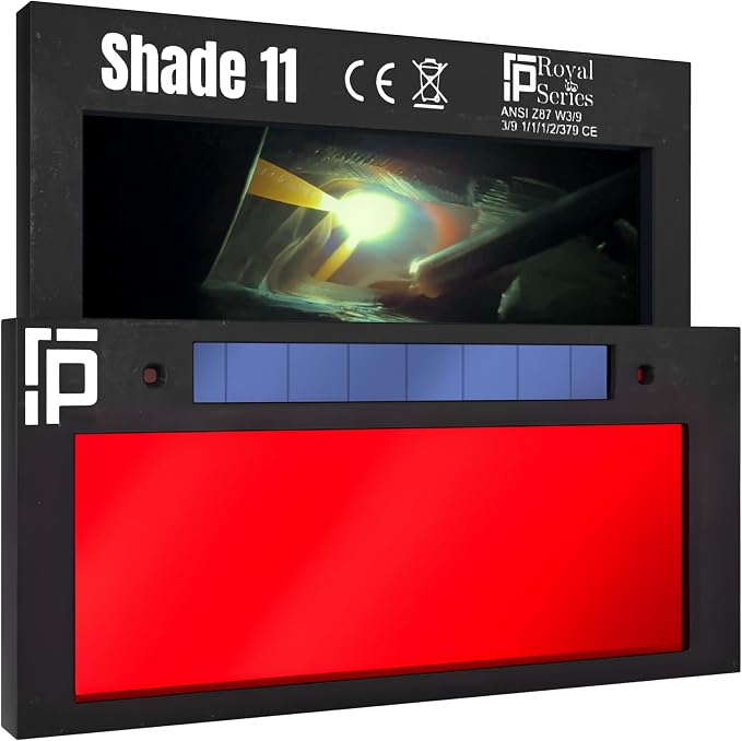 The Duke Single 1.0 | Shade 10 Red Auto Darkening Welding Lens | 2" x 4 1/4" x 0.2" | Darkens Automatically And Ultra Clear | Red Front - Green Weld View | Ridge Products Royal Series