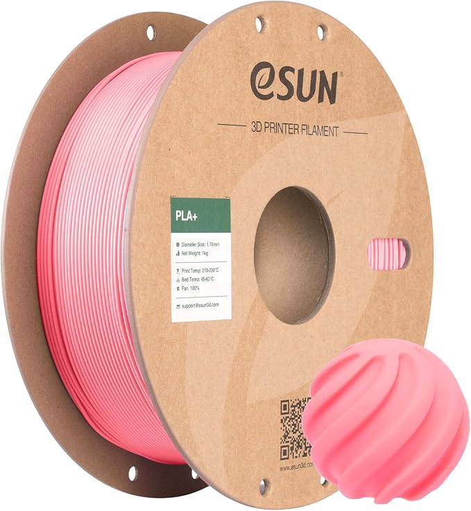 eSUN PLA+ Filament 1.75mm, 3D Printer Filament PLA Plus, Dimensional Accuracy +/- 0.03mm, 1KG Spool (2.2 LBS) 3D Printing Filament for 3D Printers, Pink