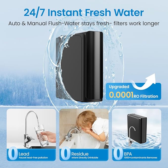 Genuine RO2 Water Filter Replacement for Cobectal K8B Under-Sink Reverse Osmosis Water Filter System, Reduces PFAS, PFOA/PFOS, Chlorine, Lead, 24-month Lifetime, 1 Pack