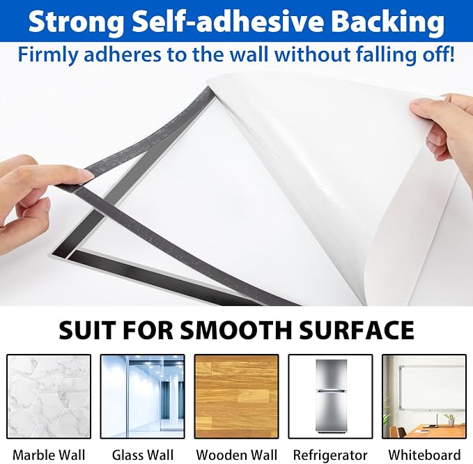 11" x 17" Magnetic Sign Holder, Self-Adhesive Double-Sided Display Frame for Glass, Window, Door, Wall – Magnetic Poster & Document Holder, 20 Pack, Silver
