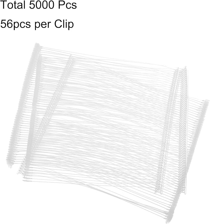 uxcell 5000pcs Standard Tagging Gun Fasteners 100mm Tagging Barbs Pins PP Plastic Tag for Price Tagging Gun, Clothing Tags Gun Attachments for Clothes Bag Fabric, Clear