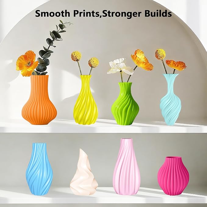 1.75mm 3D Printer PLA Filament 8 Colors Bundle: Pink, Yellow, Orange, Lime Green, Sky Blue, Cyan, Beige, Rose Red, 8 Spools Packed, Each 250g, Total 2Kg 3D Printing Material, 250g x 8 Spools