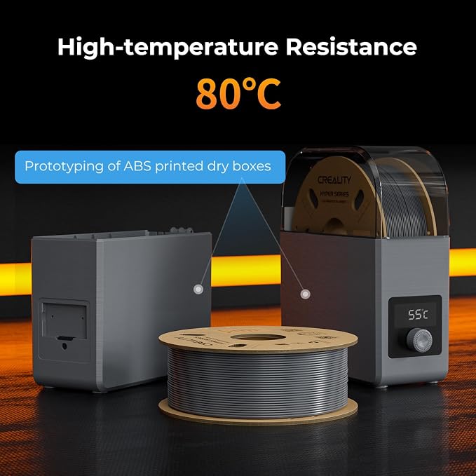 Creality Hyper ABS Filament 1.75mm 2KG, High-Temperature Resistant, High Impact Strength, Stable Printing Performance, +/- 0.05mm Accuracy(White&Grey)