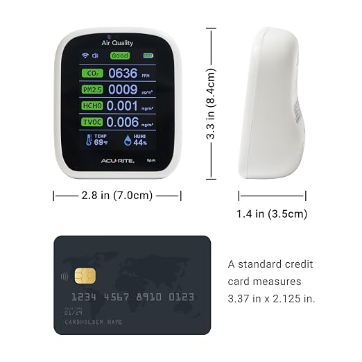 AcuRite Digital Indoor Thermometer and Hygrometer, Air Quality
