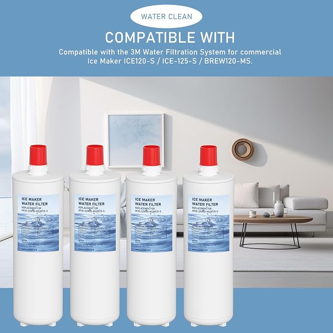HF20-S HF20-MS HF25-S Water Filter Replacement Compatible with 3M High Flow Series Cartridge HF20-S, 5615103/HF20-MS, 5615109/HF25-S,5615203, Water Filtration System 4-Packs