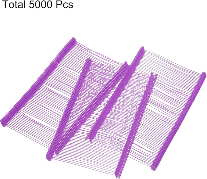 uxcell 5000pcs 2 Inch(50mm) Micro Tagging Gun Fasteners, Tag Pins Clothing Tagging Barbs Attachments Plastic Garment Price Tag Barb for Clothes, Purple