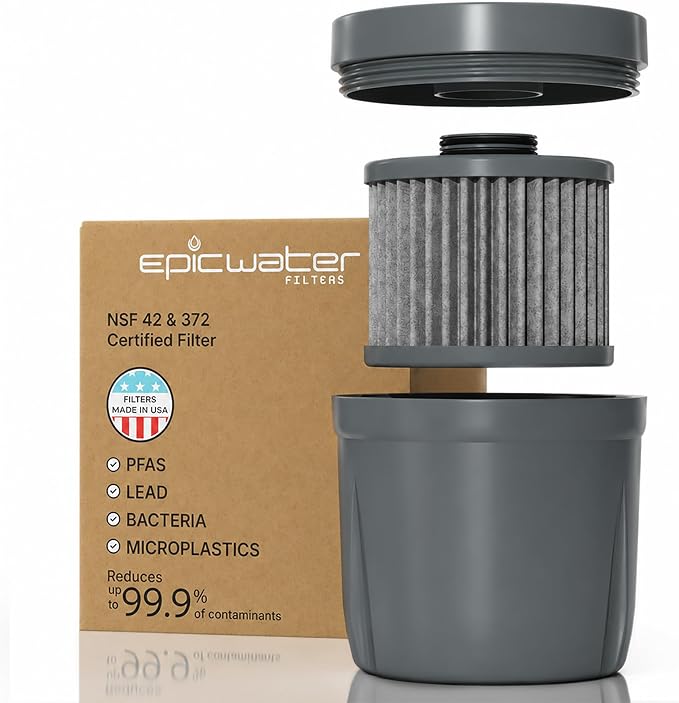 Epic Water Filters REPLACEMENT FILTER for Epic Nano XP Water Filter Pitcher or Dispenser. Nanofiltration Removes Bacteria, Virus, Cyst, Lead, Chromium 6, PFOS, PFOA, Heavy Metals, Pesticides