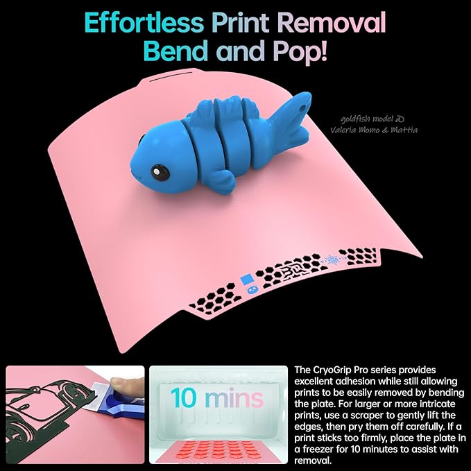 BIQU CryoGrip Pro Glacier Pink Compatible with Bambu-Lab P1S/P1P/P2S/X2D/X1C/X1E/A1 3D Printers 257x257MM Panda Build Plate Double Sided Upgrade Removable Surface Platform
