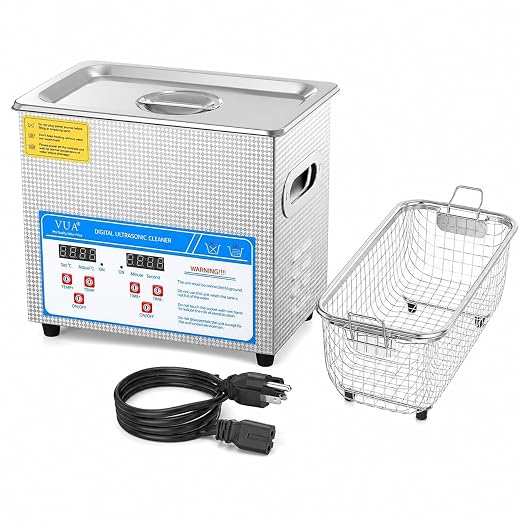 3L Ultrasonic Cleaner with Heater and Digital Timer, 40kHz 120W Professional Ultrasonic Jewelry Cleaning Machine, Stainless Steel Sonic Cleaner for Watches, Glasses, Retainers, Coins and Small Parts