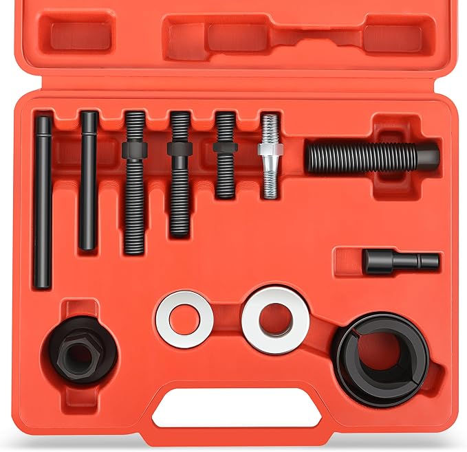 DNA Motoring 12Pcs Power Steering Pulley Puller Remover and Installer Tool Kit on Most Engines,TOOLS-00295