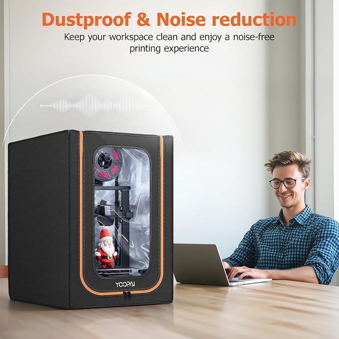 3D Printer Enclosure with LED Lighting, Fireproof Dustproof Tent Constant Temperature Protective Cover for Creality Ender 3 V3 SE/KE/Ender 3/Ender 3 Pro/Ender 3V2/Ender 3S1/Neo/Anycubic Elegoo, Medium