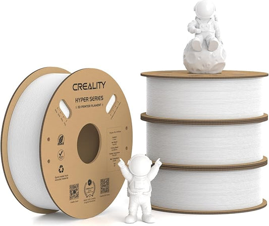 Creality Hyper PLA Filament 1.75mm, 30-600mm/s High Speed 3D Printer Filament, Dimensional Accuracy +/-0.02mm, Fit Most FDM 3D Printers, 4 Pack 1kg Spool(2.2lbs), White