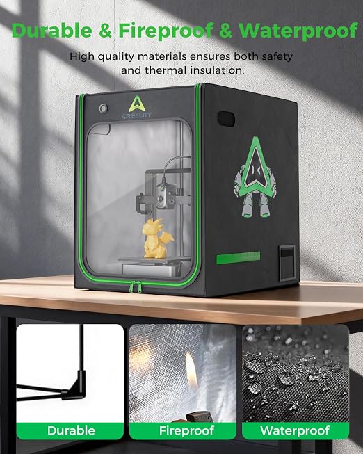 Creality 3D Printer Enclosure with LED Lighting, with Ventilation Constant Temperature Fireproof Dustproof Protective Cover, 520*600*720mm 3D Printer Cover for Creality Hi/Ender 3 V3 SE/KE/Ender 3