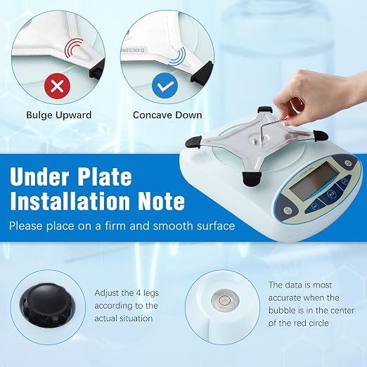 FOUR E'S SCIENTIFIC Lab Scale 5000g x 0.01g Accuracy, Laboratory Analytical Balance Scientific Scale Kitchen Scale