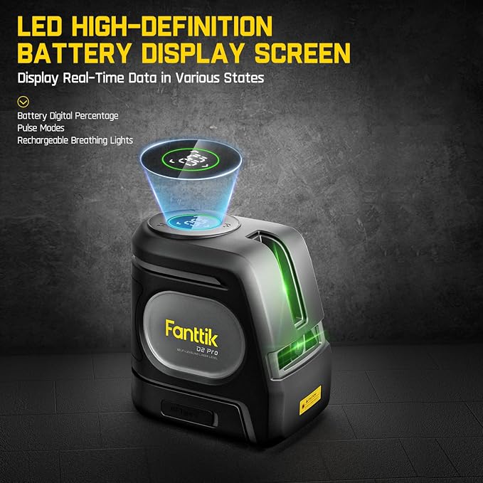 Fanttik D2 Laser Level, DIY Self Leveling, 10 hours' lasting&D2 PRO, Self-leveling Laser Level with LED Screen