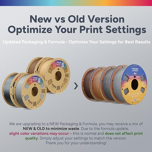 OVERTURE 4KG Bundle High Speed PLA Filament 1.75mm, Neatly Wound 3D Printer Filament 4 Pack 1kg Spool (2.2lbs) Rapid PLA, Fit Most FDM 3D Printers (Light Grey+Space Grey+Brown+Chocolate)