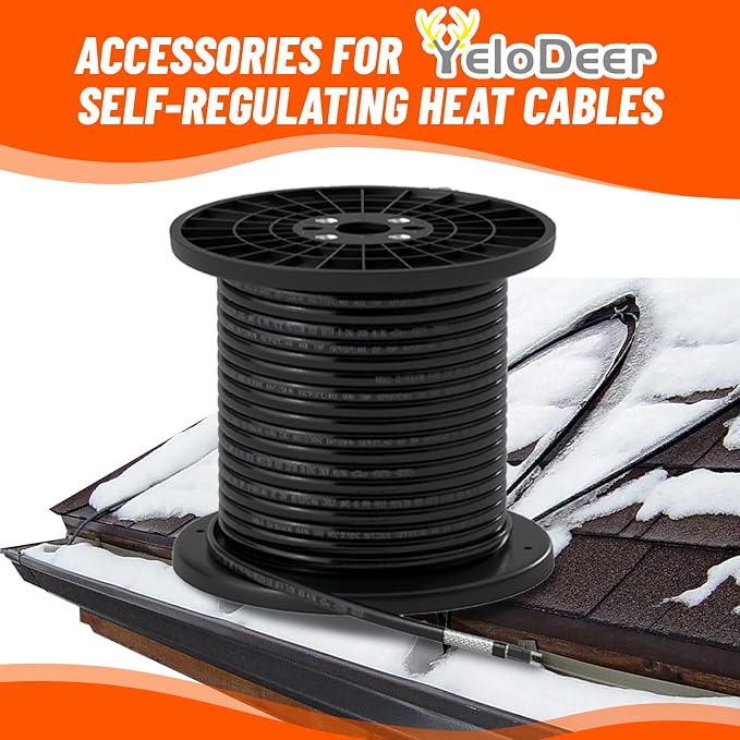 Self-Regulating Heat Cable Power Connection Kit, CSA Certified 120/240V for Roof & Gutter De-Icing Heating Cable (1 extra End Seal Kit included)