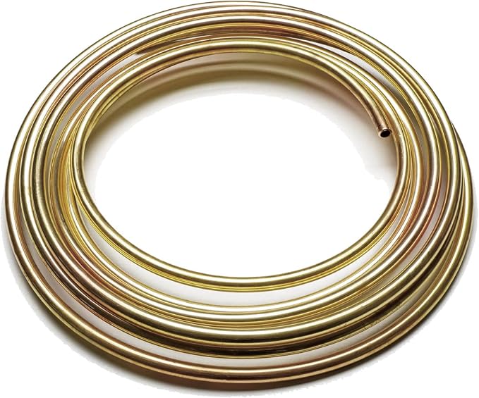 MuHize Brake Line Tubing Kit 1/4 inch 25Ft with 16 Fittings - Zinc Double Galvanized Steel Roll for Cars, Trucks - Complete Hydraulic Fuel Line Replacement, Heavy-Duty Anti-Rust Braking Tubing