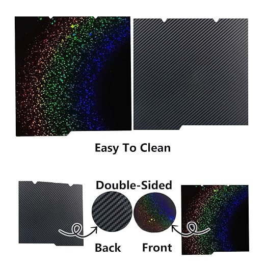 for Kobra S1/Kobra S1 Combo/Kobra S1 Pro ACE 3D Printer Build Plate Double Sided PET Carbon Fiber Pattern and PEY Sheet 276x264mm Flexible Removable Spring Steel Heated Printing Bed Platform Mat