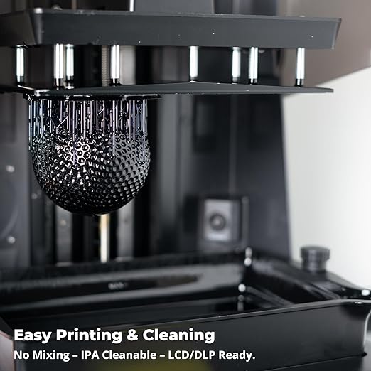 Siraya Tech Rebound 55A Black – Fast-Rebound 3D Printing Resin, High Elasticity, 55A Shore Hardness, Flexible & Shock-Absorbing – for Prototyping, Industrial & Consumer Applications (1kg)