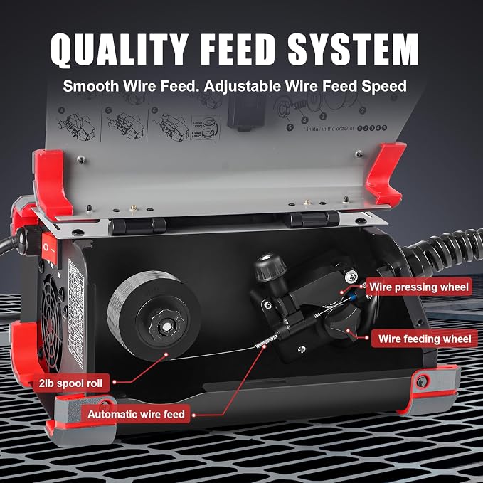 AWT 140Amp MIG Welder Flux Core MIG Welder/Stick/Lift TIG 3 in 1 Welding Machine, Welder Machine 110V-Synergy IGBT Inverter, Portable Gasless Welder Equipment with Welding Helmet