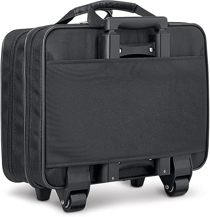 Solo New York Rolling Case with Wheels - Roller Laptop Bag, Wheeled Briefcase for Women & Men, Carry On Size for Travel, Fits 15.6" Computer - Carnegie, Black