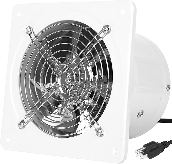 14 Inch Exhaust Fan with Plug, 2647CFM Through-the-Wall Ventilation Fan with Light Weight Pure Copper Motor, for Laundry Room, Toilets, Garage, and Shopping Mall, 110V (14 inch, white)