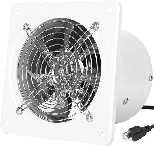 14 Inch Exhaust Fan with Plug, 2647CFM Through-the-Wall Ventilation Fan with Light Weight Pure Copper Motor, for Laundry Room, Toilets, Garage, and Shopping Mall, 110V (14 inch, white)