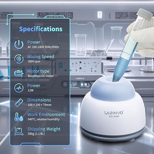 Mini Vortex Paint Mixer, Lab Vortex Shakers with Touch Function, Lab Vortexer for Gel Polish, Eyelash Adhesives and Test Tubes Vortex Mixing, IN-MXMN001