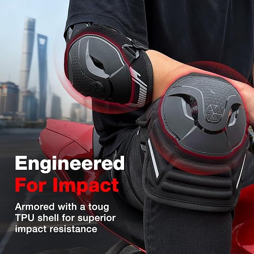 Scoyco Motocycle Knee Guards for Man - CE Level 1 Motocross Knee and Elbow Pads Adjustable Armor with TPU Protective & Dynamic Flex Racing Gear