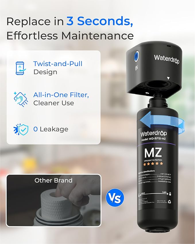 [Remineralization] Waterdrop RF10-MZ Water Filter Replacement for Waterdrop 10UB-MZ/10UA/10UB Under Sink Water Filter, 11K Gallons High Capacity