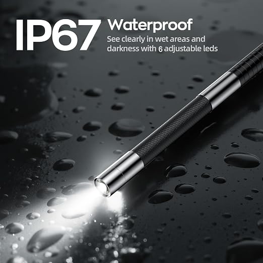 3.9mm Two-Way Articulating Borescope 7'' IPS Screen Endoscope Camera with Light 1080P Industrial Inspection Camera Ultra Thin Waterproof Snake Cam for Automotive Mechanics Wall Gadgets Tool