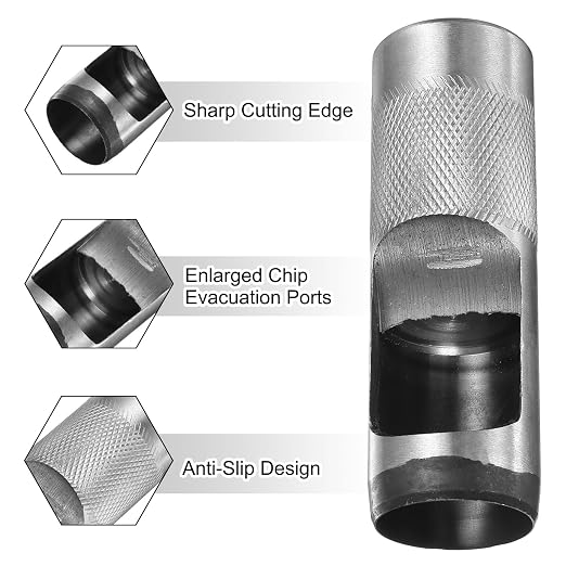 HARFINGTON Leather Round Hole Punch, 30mm Hollow Hole Puncher Cutter Carbon Steel Circle Hole Punching Cutting Tool for Belt/DIY Leather Craft
