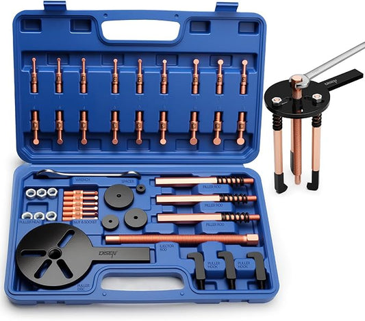 DISEN Bearing Puller Set 36-in-1, Upgrade Blind Inner Hole Three-Jaw Puller, Multifunctional Bearing Removal Tool, with Heavy Duty Portable Storage Case, Blue
