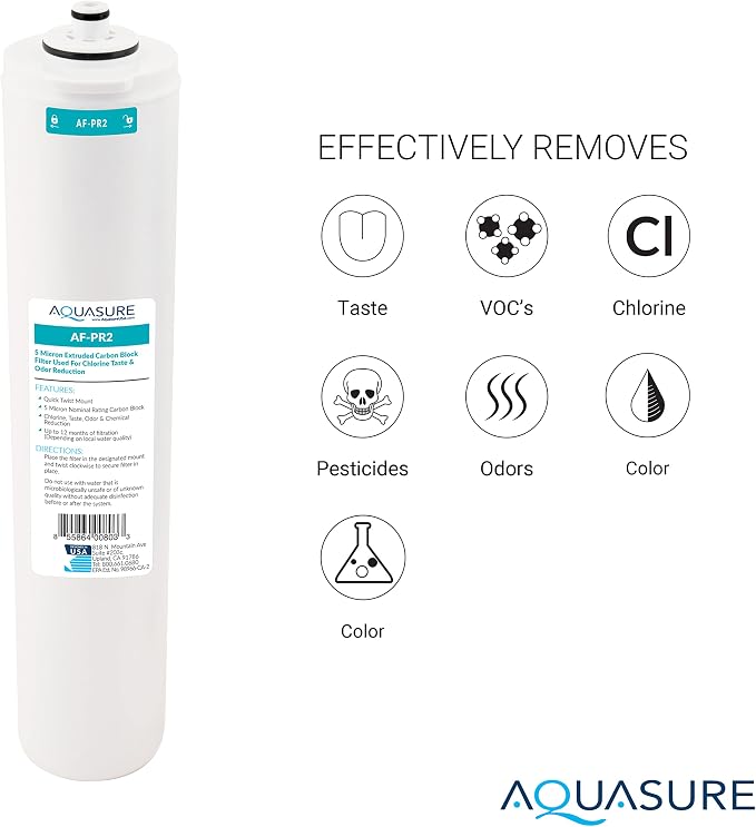 Aquasure Premier Series Complete 4-Stage with Alkaline Remineralizing Quick Twist Filter Replacement Cartridge Bundle Set AF-CP75ALK | Compatible with AS-PR75 Reverse Osmosis Water Filtration System