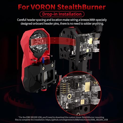 BIGTREETECH EBB SB2209 USB V1.0 for Voron StealthBunner 3D Printer Parts Hotend Klipper, Support 3 USB Ports, High Specification Safety and Stability Communication Extruder HeadTool Adapter Board