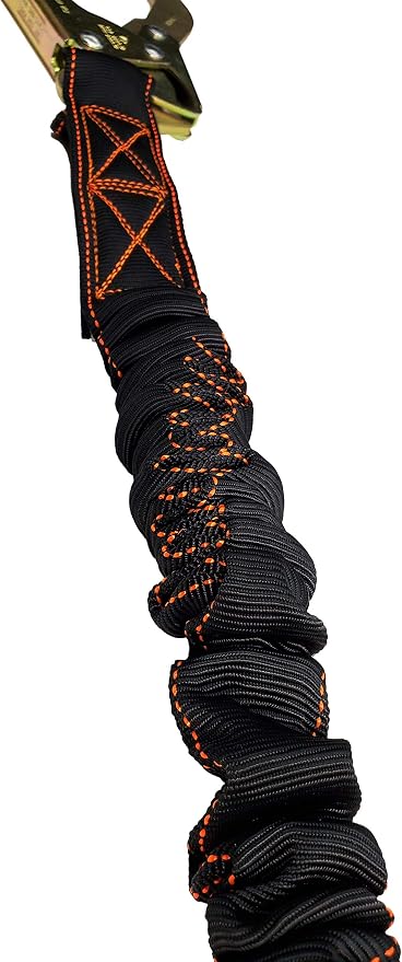 Frontline LIS61R Combat Single Leg 6' Rebar Hook End Lanyard with Internal Shock Absorber | Single Leg with Rebar Hook End | ANSI & OSHA Compliant | 5000 lbs. Min. Breaking Strength