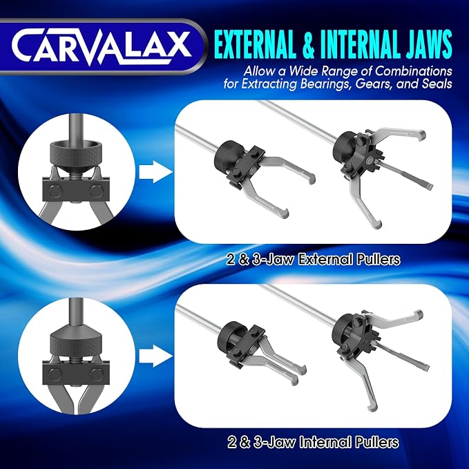 CARVALAX 12-Way Slide Hammer Puller Set | Auto Repair Kit for Hub, Bearing, Gear & Axle Extractor, Dent Removal, Heavy Duty 23-Piece w/Case