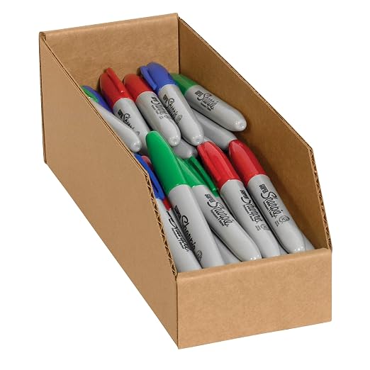 Partners Brand PBINBIN49K Open Top Bin Boxes, 4" x 9" x 4 1/2", Kraft (Pack of 50)