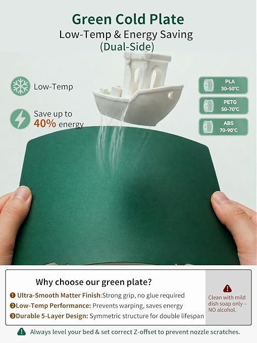 2 Packs Upgraded Cold Plate & Textured PEI Build Plate for Bambulab X2D/X1E/X1C/P2S/P1S/P1P/A1,257x257mm Double Sided Low-Temp Cool Plate + Textured PEI Powder Spring Steel Removable Printed Platform.