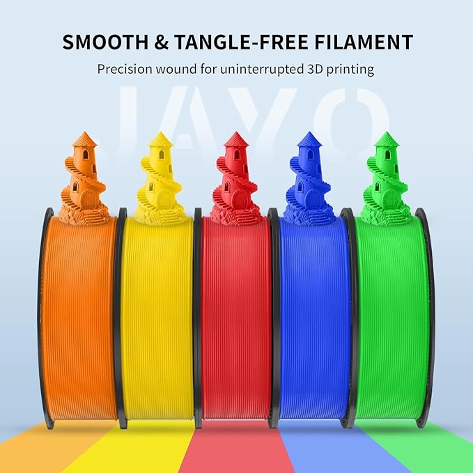 JAYO Gold PLA 3D Printer Filament 1.75mm 1.1kg Spool | ±0.02mm Accuracy, Tangle Free, Vacuum Sealed, Smooth Extrusion, Compatible with Most FDM Printers