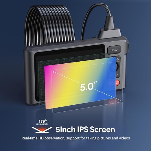 DEPSTECH DS650 210° Two-Way Articulating Borescope with Dual Lens, Industrial Endoscope with Lights, DS520 50FT Sewer Inspection Camera,DEPSTECH 1080P Dual Lens Endoscope Camera