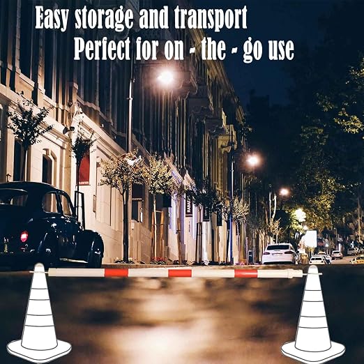 6 Pack Retractable Cone Bar - Extendable Traffic Safety Cone Bar (Cones Not Included), 3.8 to 6.6 FT Adjustable for Construction, Parking & Road Safety, Lightweight & Durable