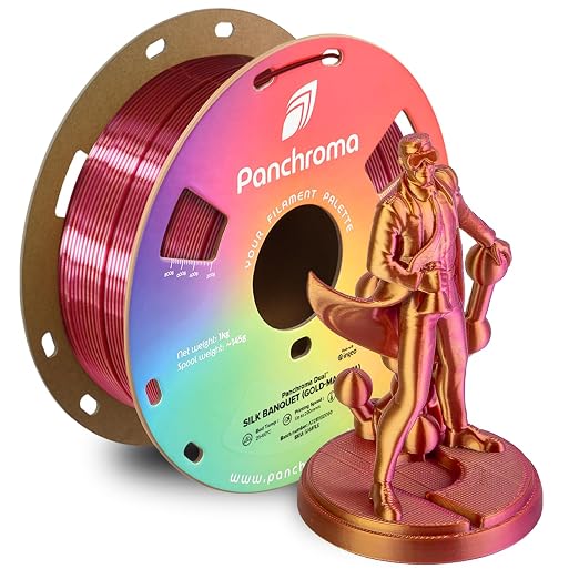 Polymaker Panchroma Dual Silk PLA Filament 1.75mm, 1kg, Banquet | Neatly Wound, High-Gloss Finish PLA(Gold-Magenta), Easy Print & Smooth Feeding, Compatible with Bambu Lab & Most 3D Printers