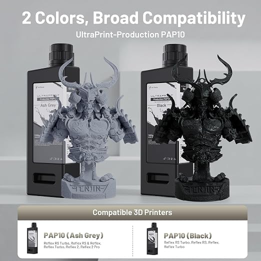 PAP10 3D Printer Resin, UltraPrint Production Precision with Smallest Detail and Higher Sharpness, Compatible with Reflex RS & RS Turbo & Reflex & Reflex Turbo & Reflex 2/Pro (Asy Grey, 1KG)